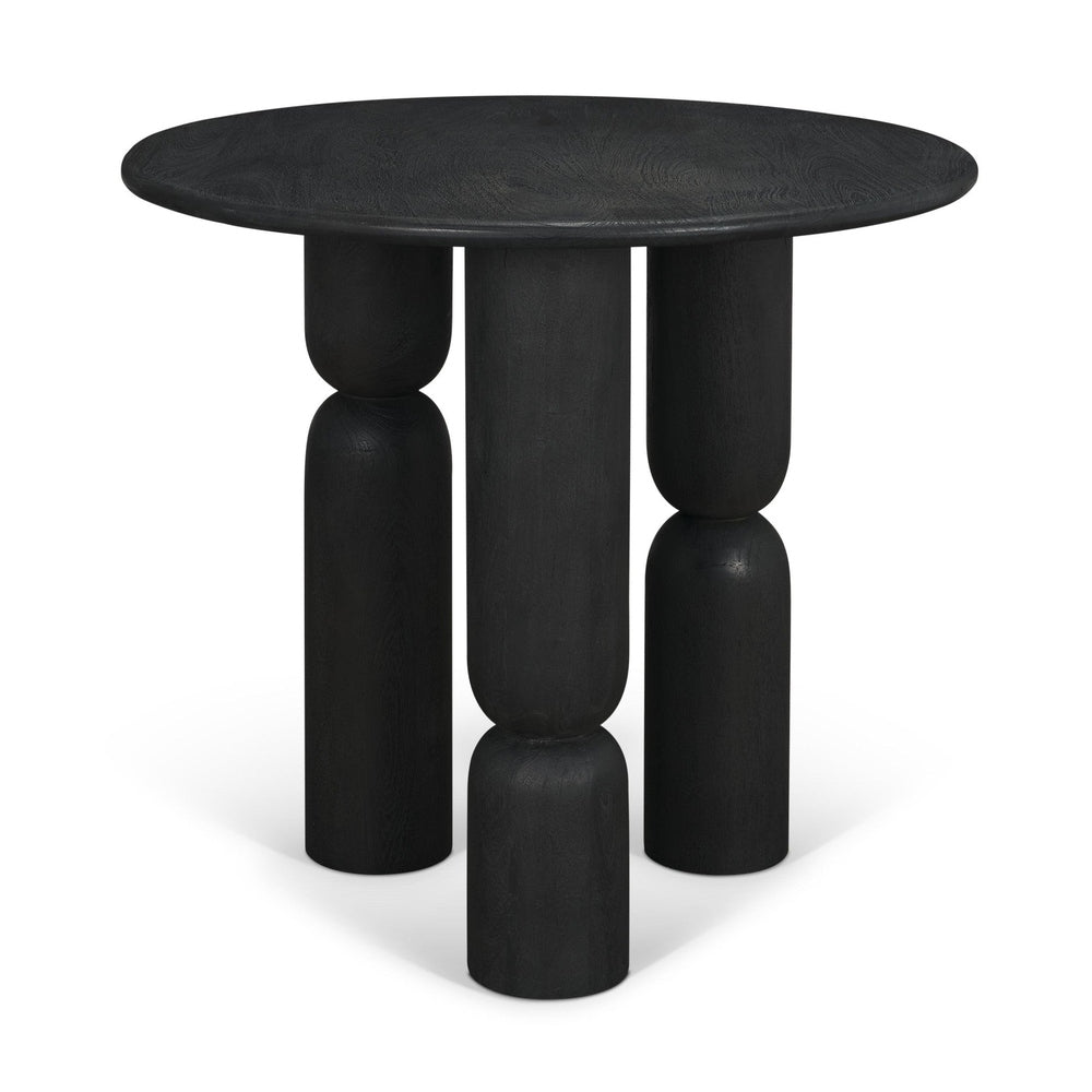 Matte Black Wood Pedestal Table