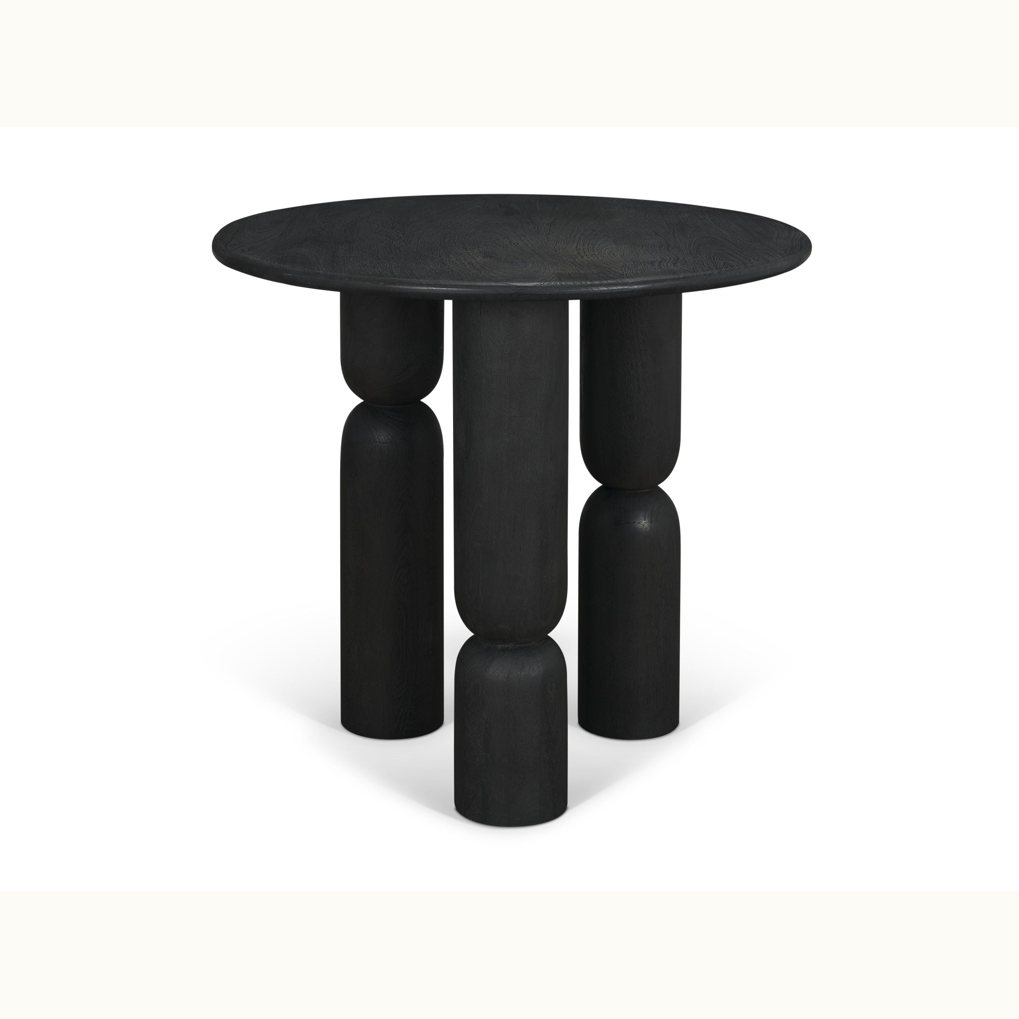 Matte Black Wood Pedestal Table