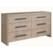 68" Warm Brown 6 Drawer Dresser