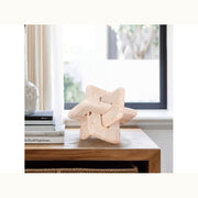 7" Tan Travertine Squared Knot