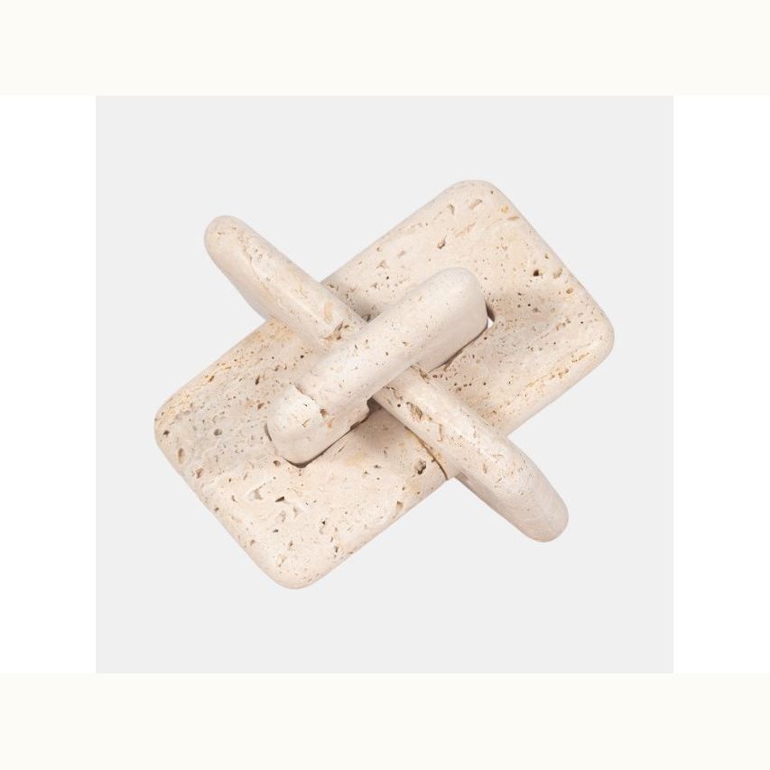 7" Tan Travertine Squared Knot