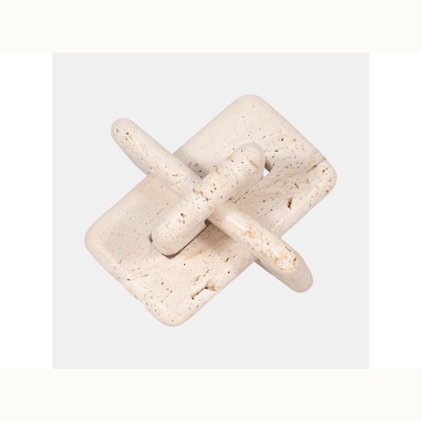 7" Tan Travertine Squared Knot