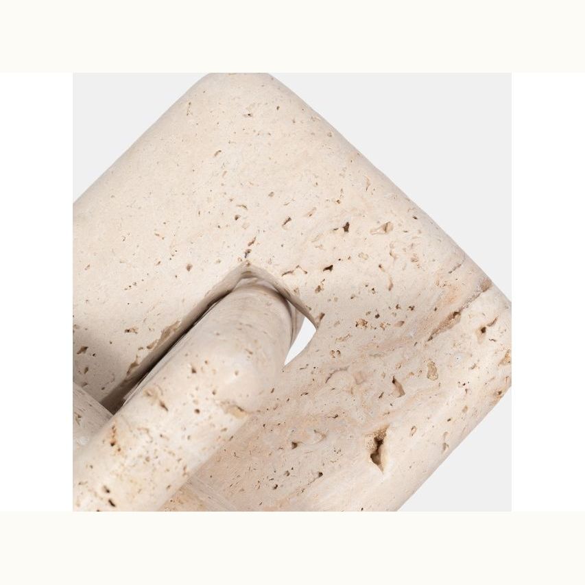 7" Tan Travertine Squared Knot