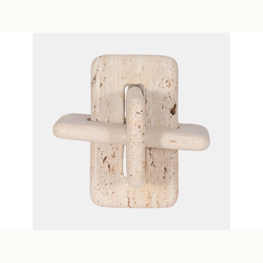 7" Tan Travertine Squared Knot