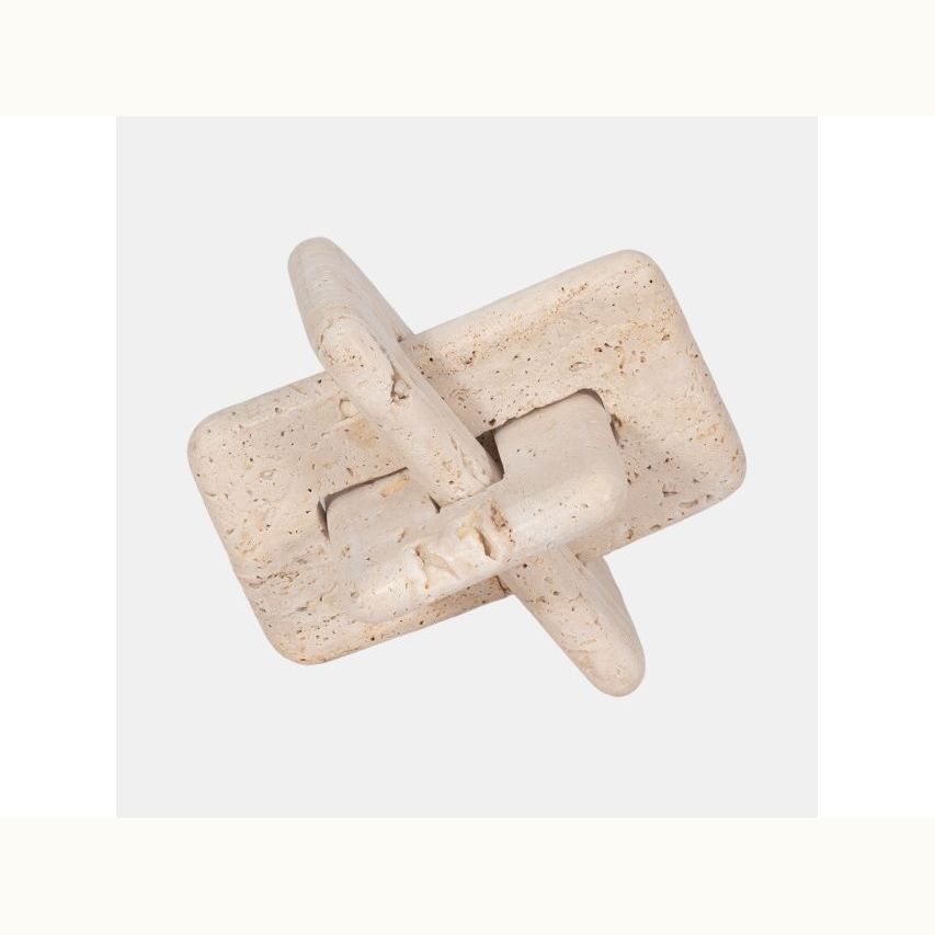 7" Tan Travertine Squared Knot