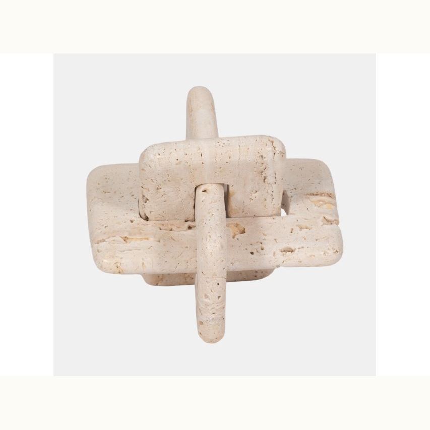 7" Tan Travertine Squared Knot
