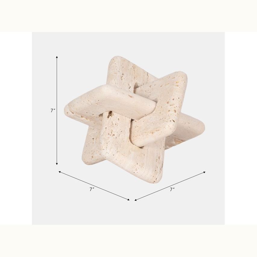 7" Tan Travertine Squared Knot