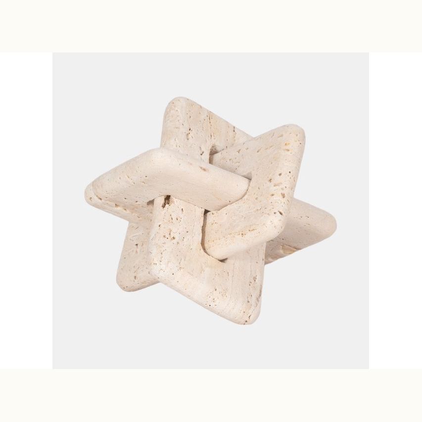 7" Tan Travertine Squared Knot