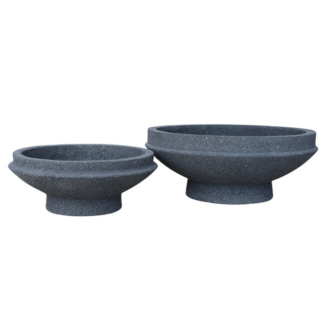 Black Pedestal Bowl Planters