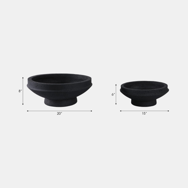 Black Pedestal Bowl Planters