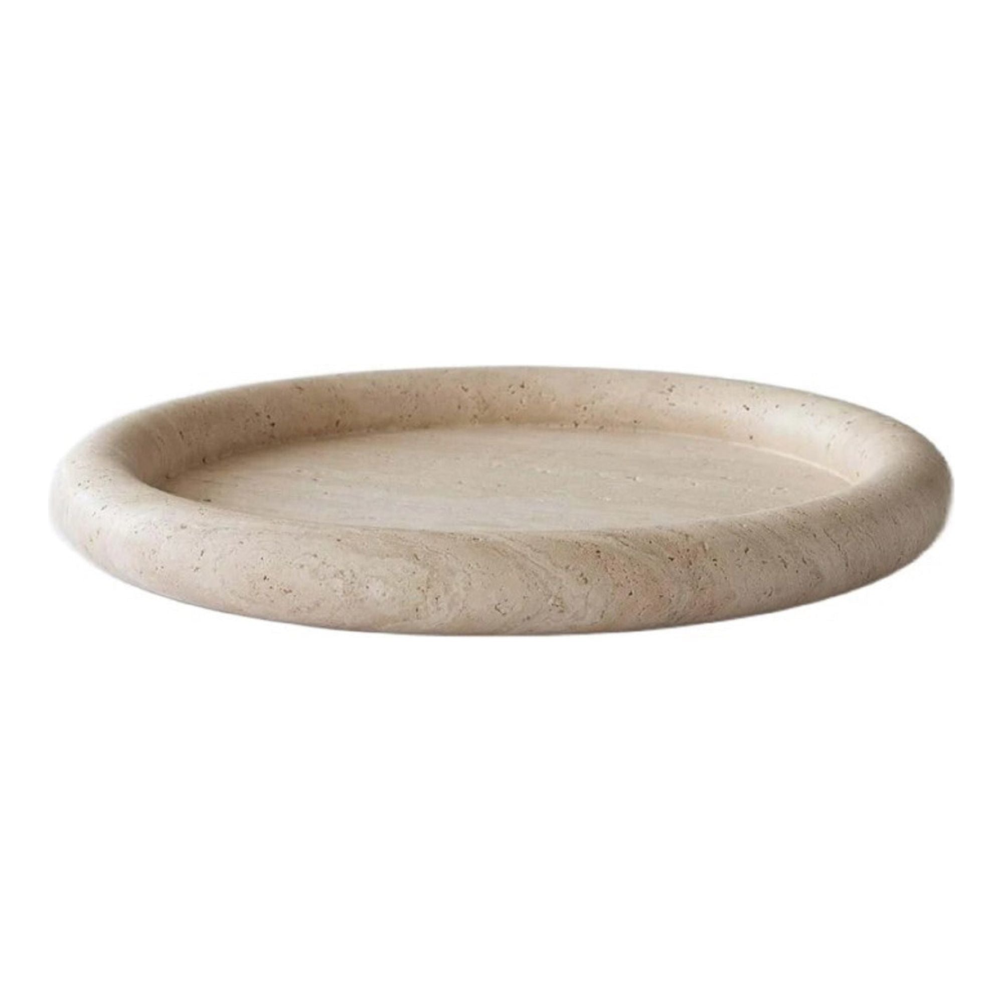Travertine Large Round Tray