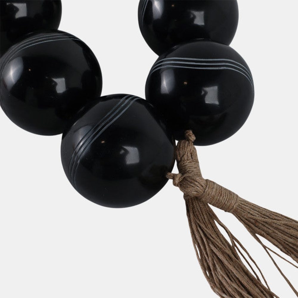 Black Carved Bead Garland