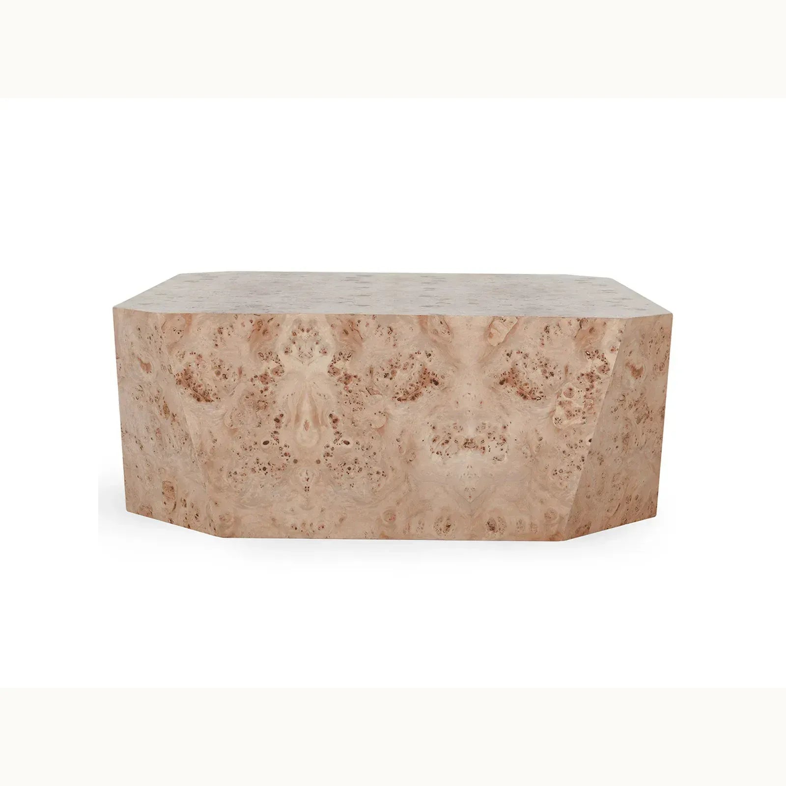 Burl Wood 42" Square Coffee Table Natural