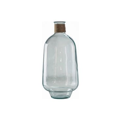 Tall Glass Vase With Rope Accent