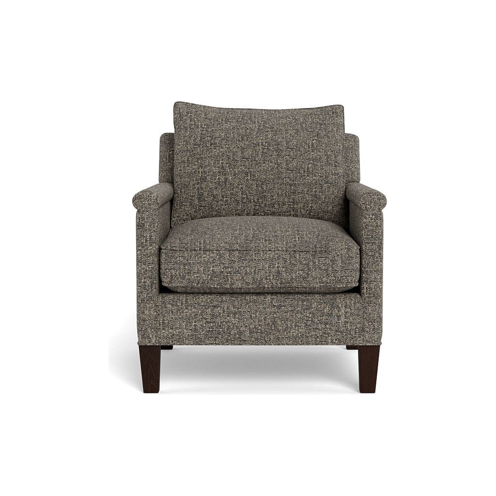 Custom Thin Rounded Arm Accent Chair