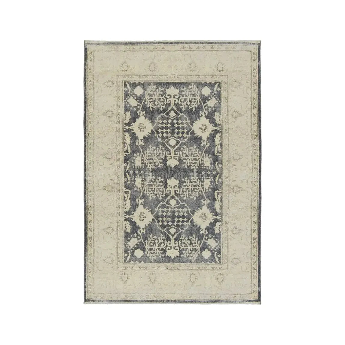 6' x 9' Beige and Grey Patterned Rug