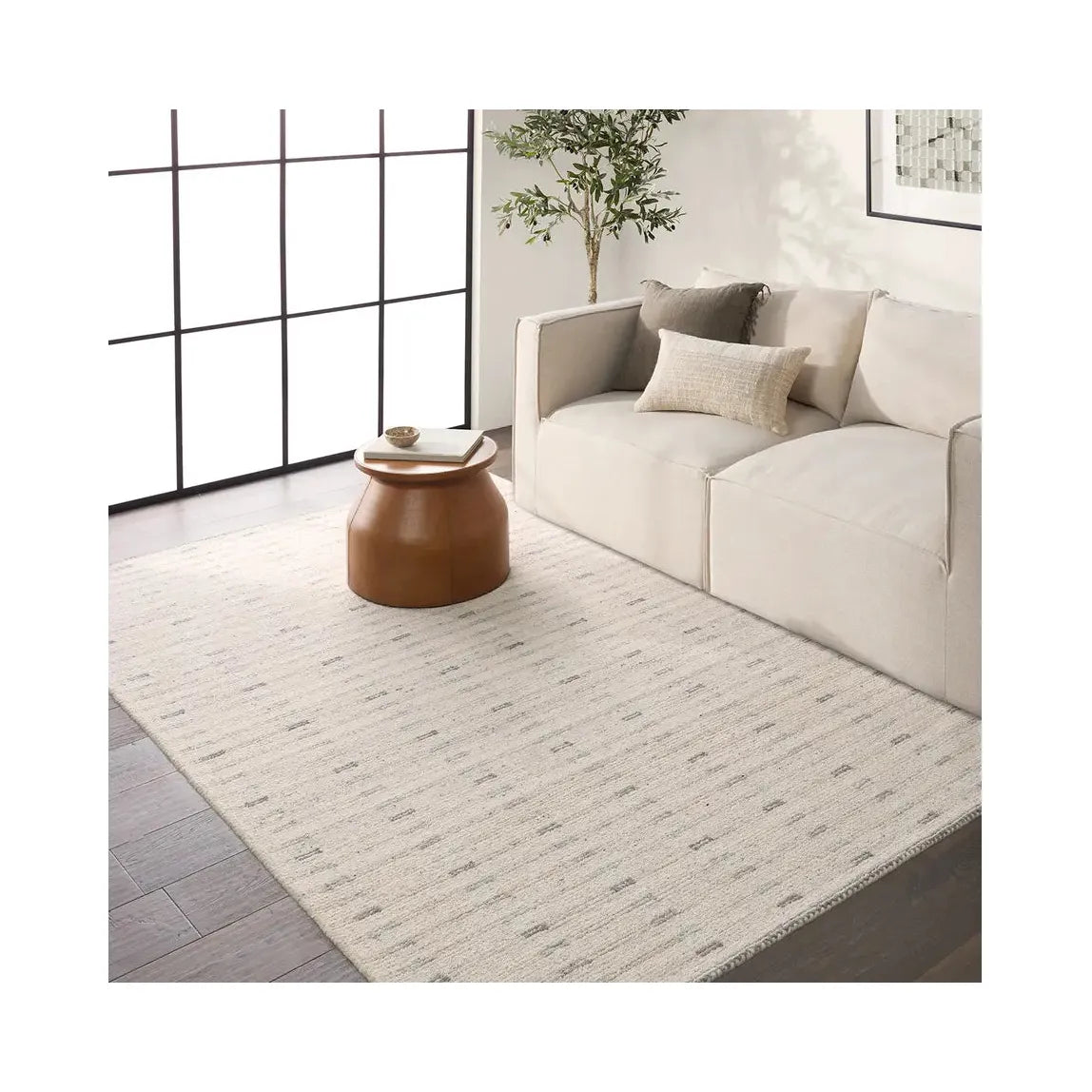 9' x 12' Ivory Wool Area Rug