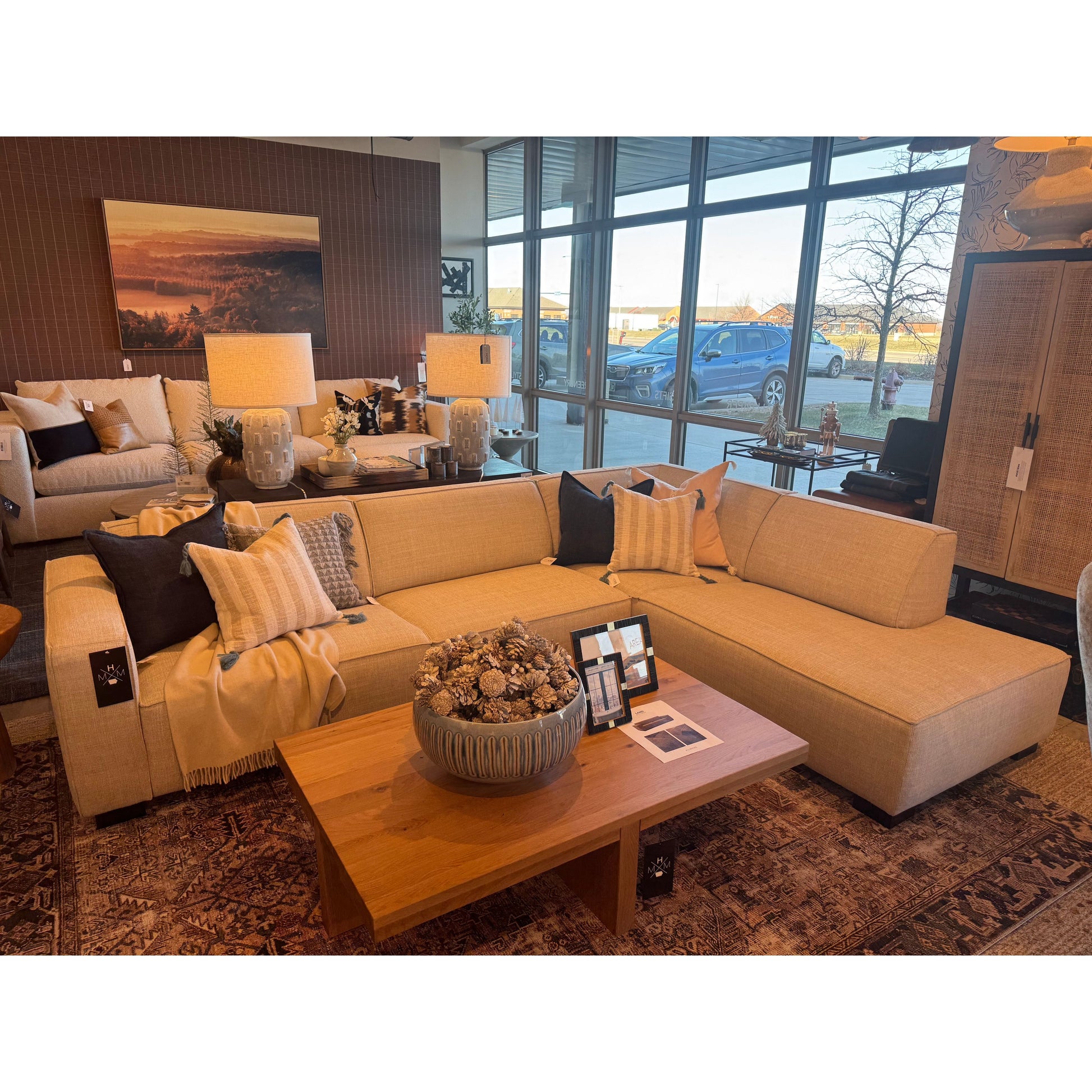 Custom 2 Piece Sectional with Open Corner Chaise