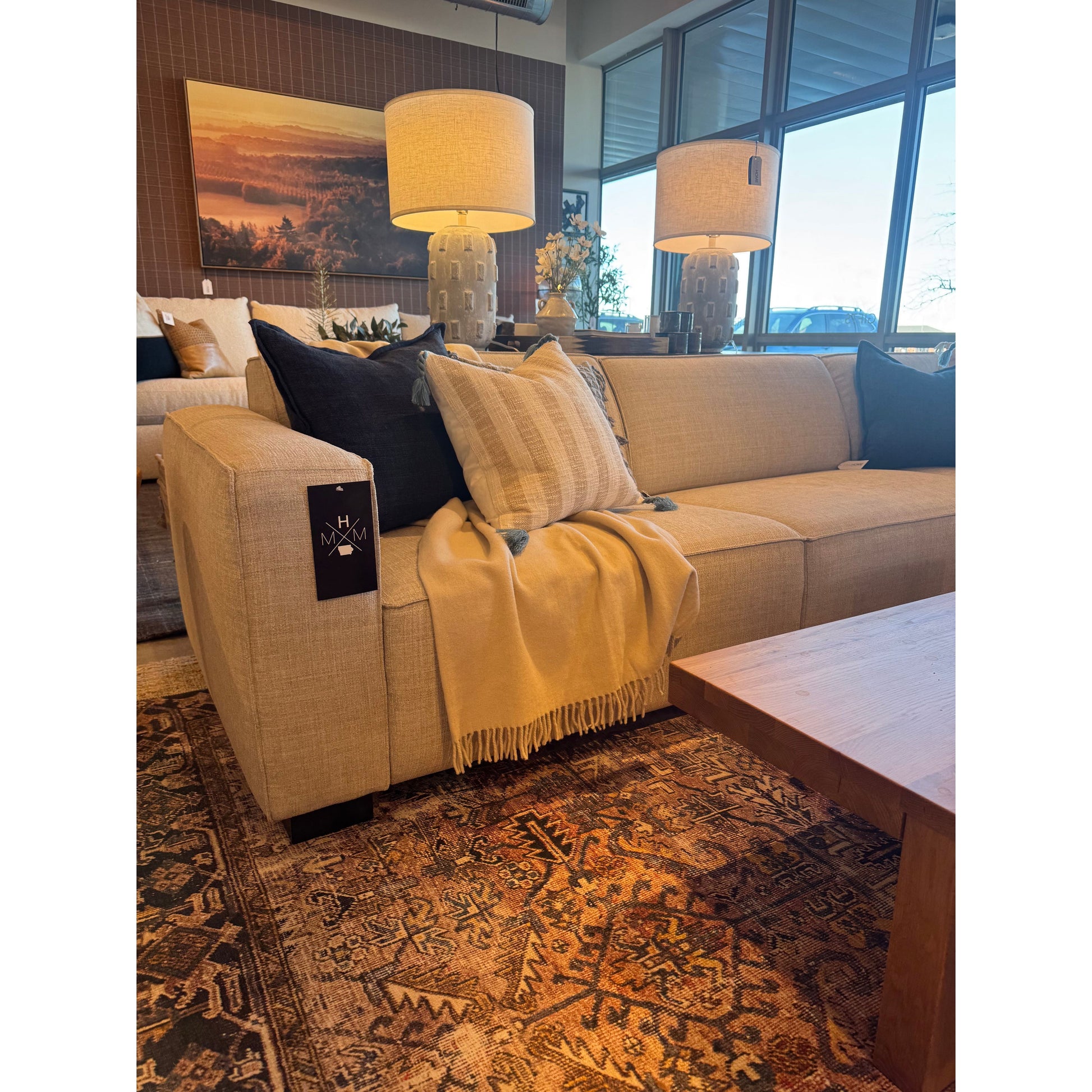 Custom 2 Piece Sectional with Open Corner Chaise