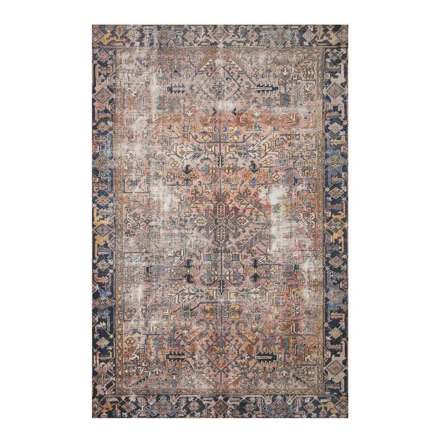 7'6"x 9'6" Terracotta Blue Rug