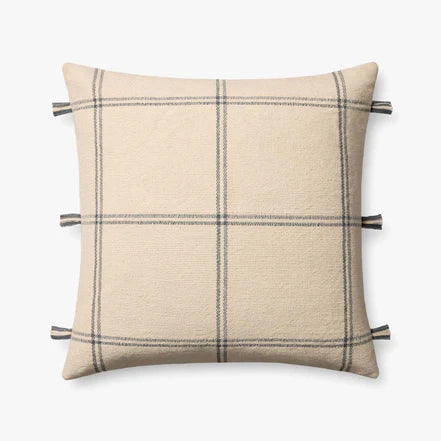 24" Natural / Blue Down Pillow