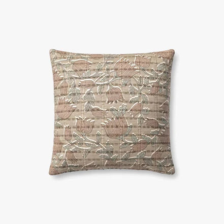 18" Taupe / Rose Down Pillow