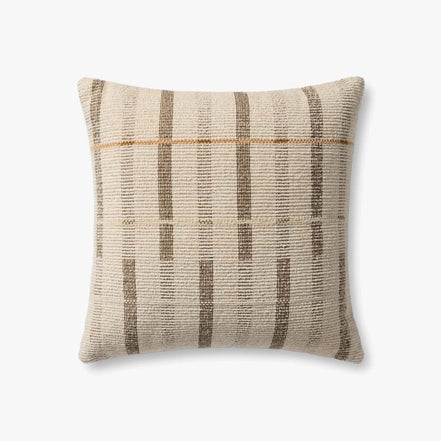 20" Brown/Ivory Patterned Down Pillow