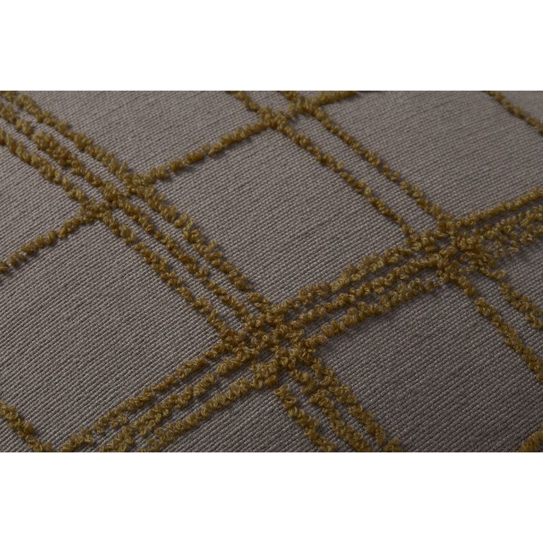 18" Charcoal and Olive Windowpane Throw Pillow