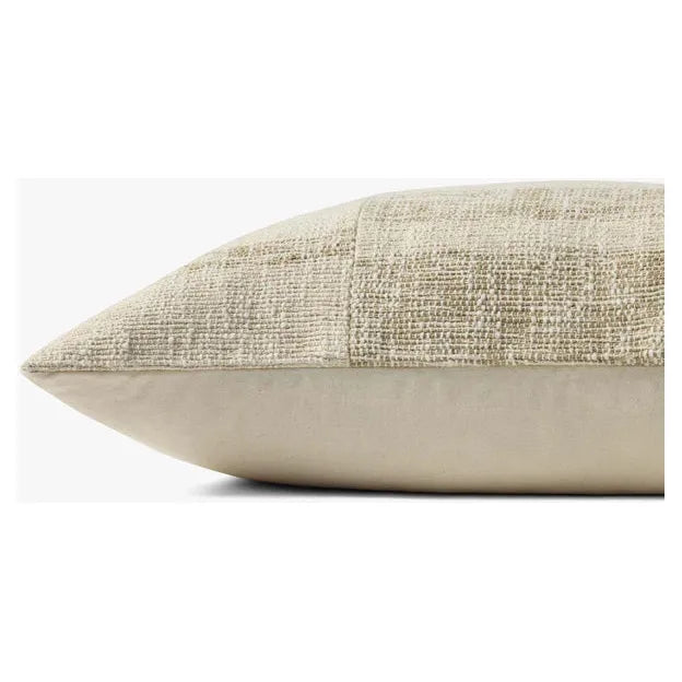 16 X 26 Beige/Natural Textured Down Lumbar Pillow
