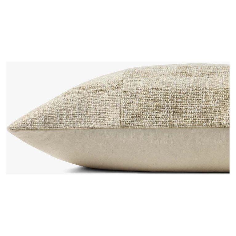 Lumbar Beige and Natural Checkered Throw Pillow