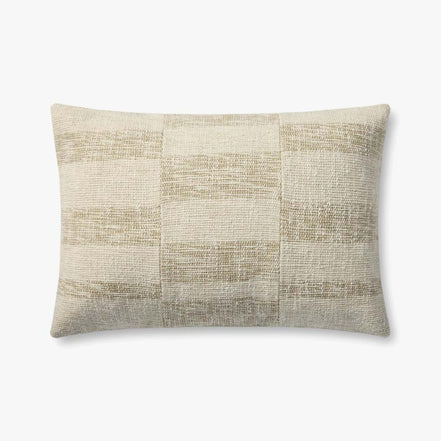 16 X 26 Beige/Natural Textured Down Lumbar Pillow