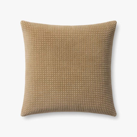 22" Textured Tan Down Pillow