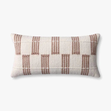 12 x 27 Brown/Ivory Striped Down Pillow