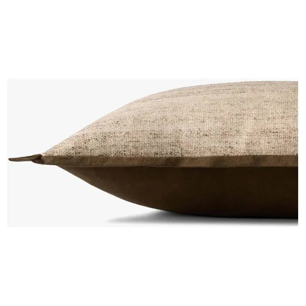 22" Brown/Ivory Heathered Down Pillow