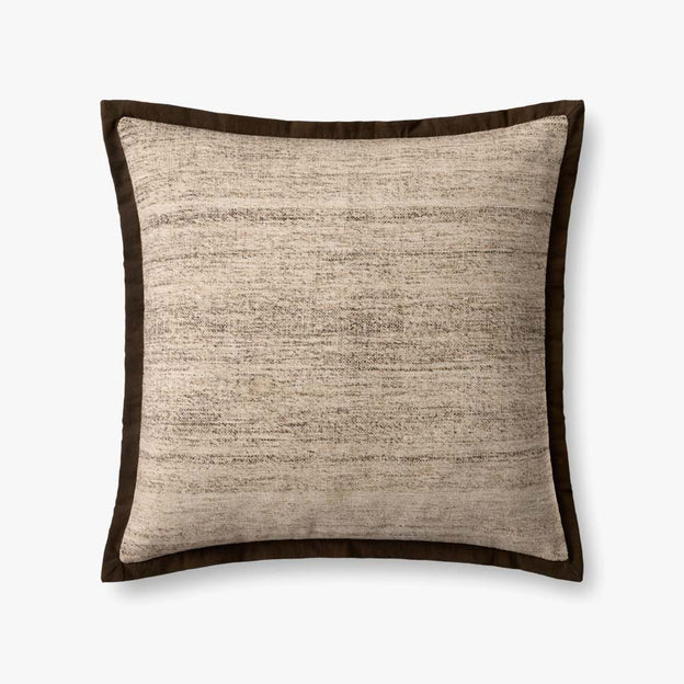 22" Brown/Ivory Heathered Down Pillow