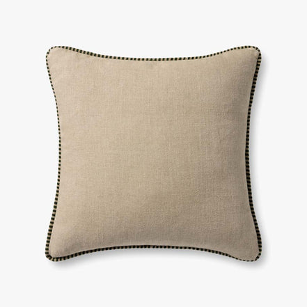 22" Green/Natural Corded Down Pillow