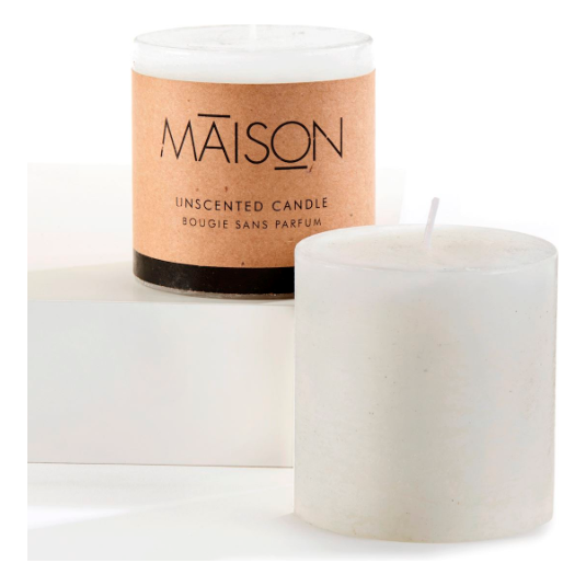 White Rustic Pillar Candle