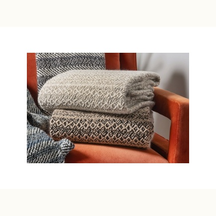 Diamond Weave Cream Throw Blanket