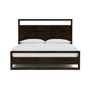 Dark Maple Shiplap King Bed Frame