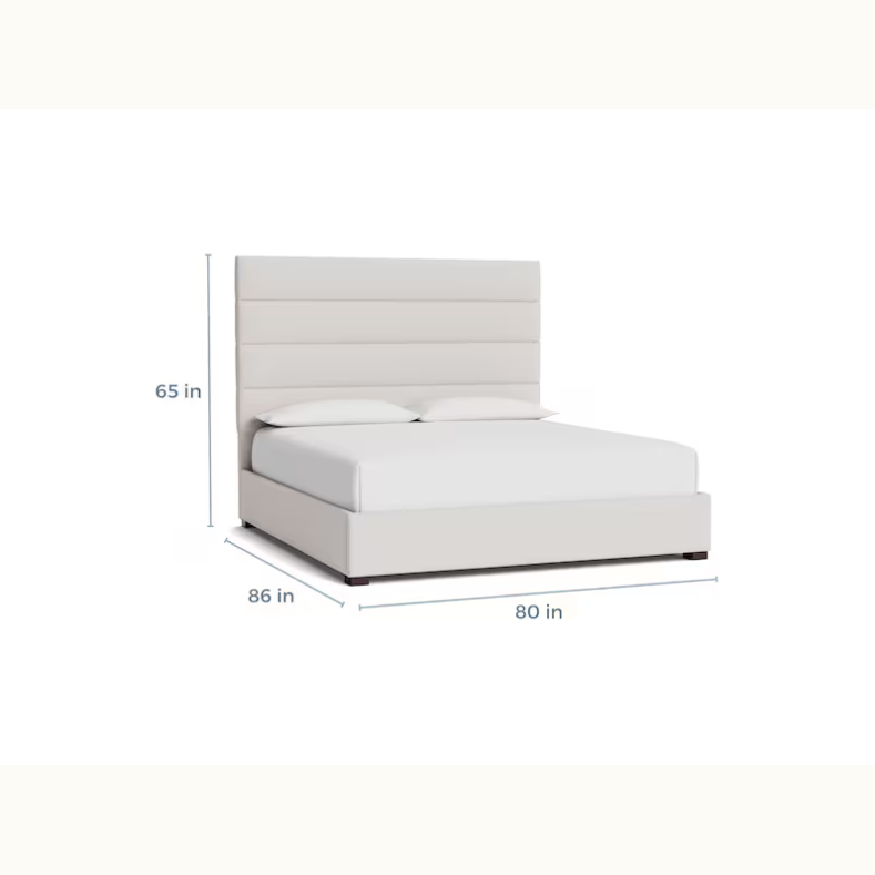 Horizontal Channeled Storage King Bed