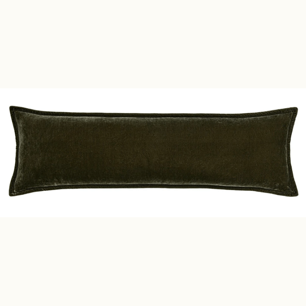 Long Faux Silk Velvet Lumbar Pillow