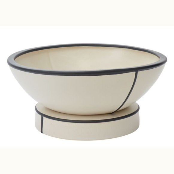 Black Lined Ceramic Bowl