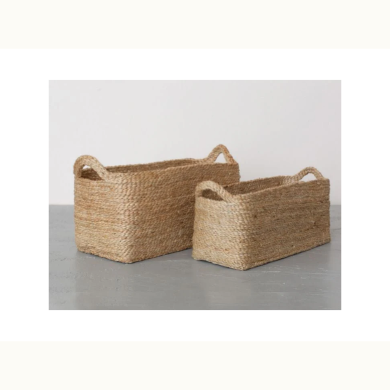 Jute Rectangle Tray Baskets