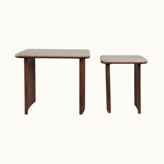 Travertine Nested Side Tables