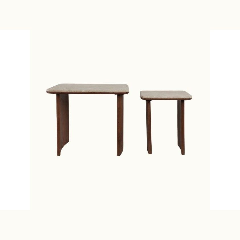 Travertine Nested Side Tables