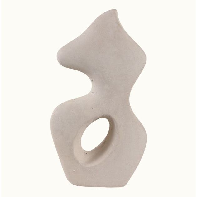 White Paper Mache Squiggle Sculpture