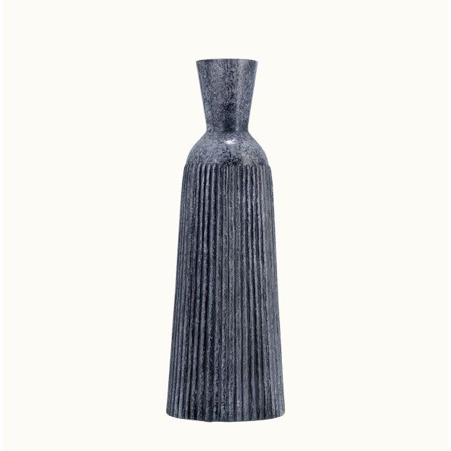 Blue Glass Grooved Vase