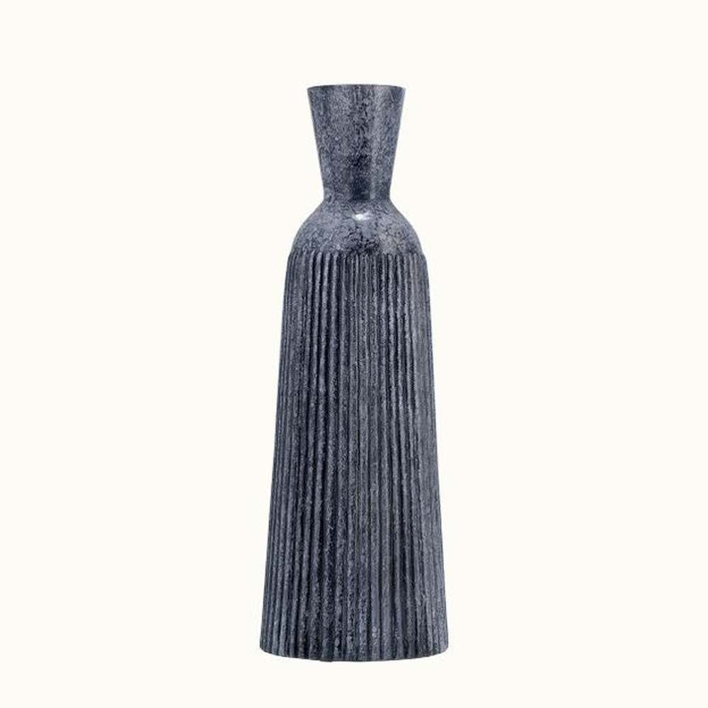 Blue Glass Grooved Vase
