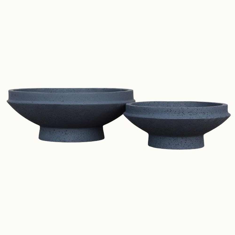 Black Pedestal Bowl Planters