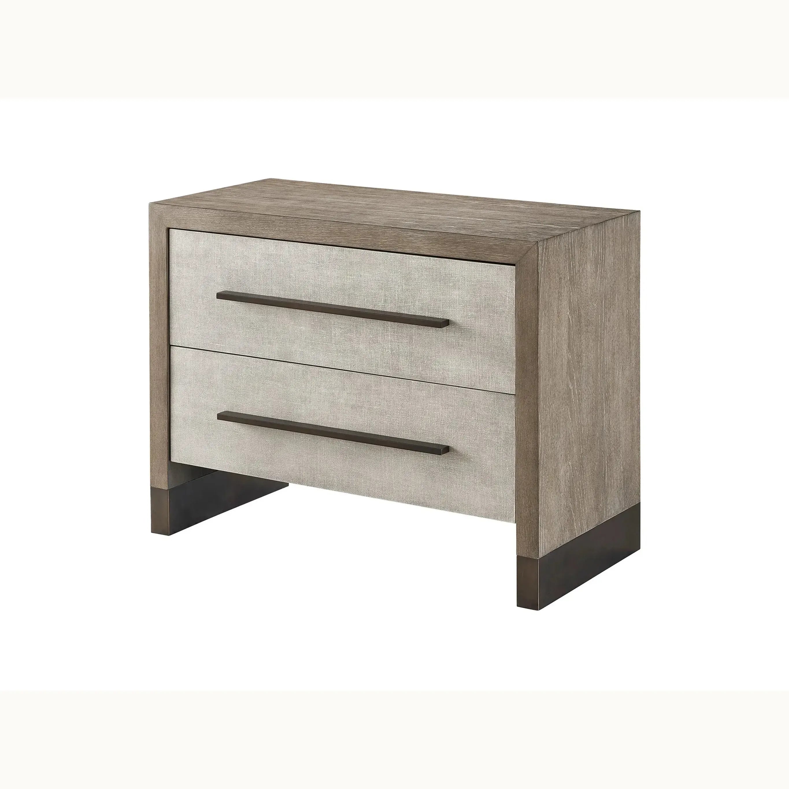 Large Taupe Linen Night Stand